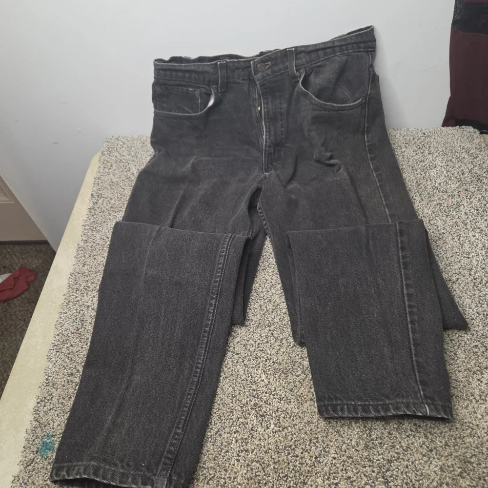 Vintage Levis 550 Mens 33x34 Black Relaxed Fit Tapered Leg Jeans Made in USA 90s